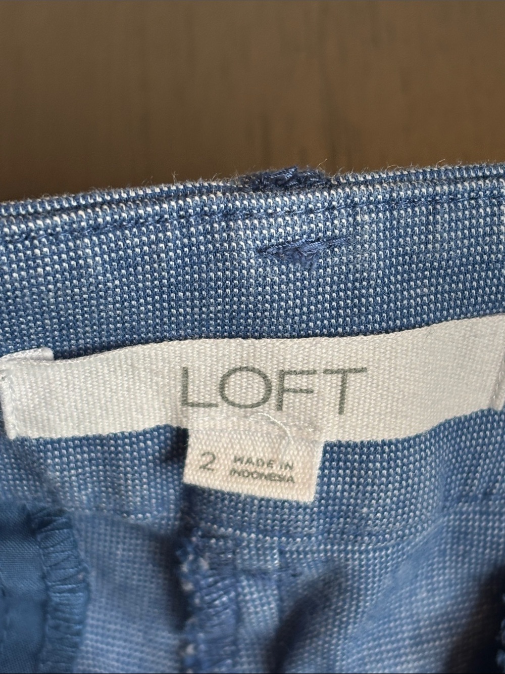 πLOFT Riviera Slim Straight Dress Pants Womens 2 Chambray Blue Stretch Cottonπ - Picture 3 of 13
